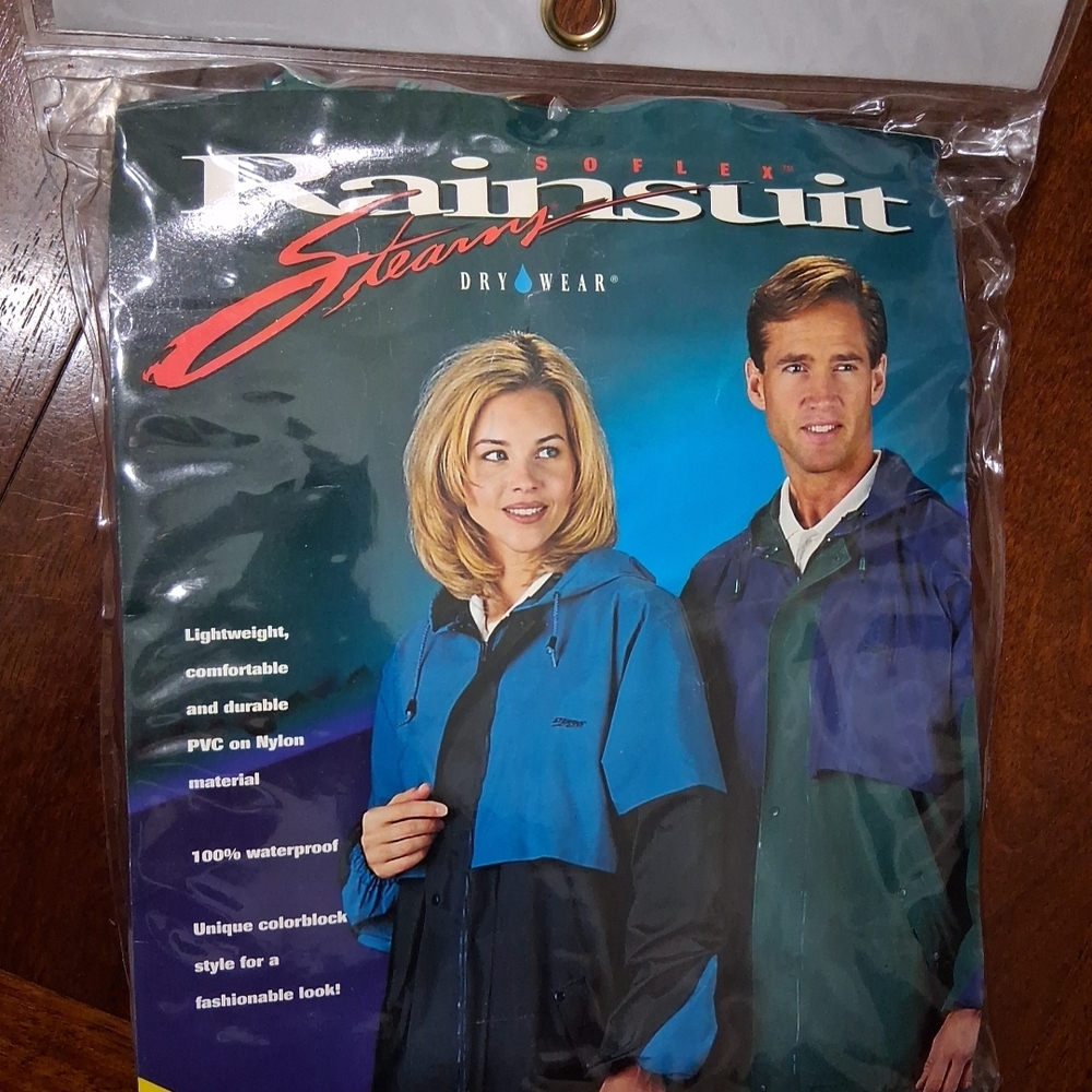 Soflex Men's Blue and Black Rainsuit